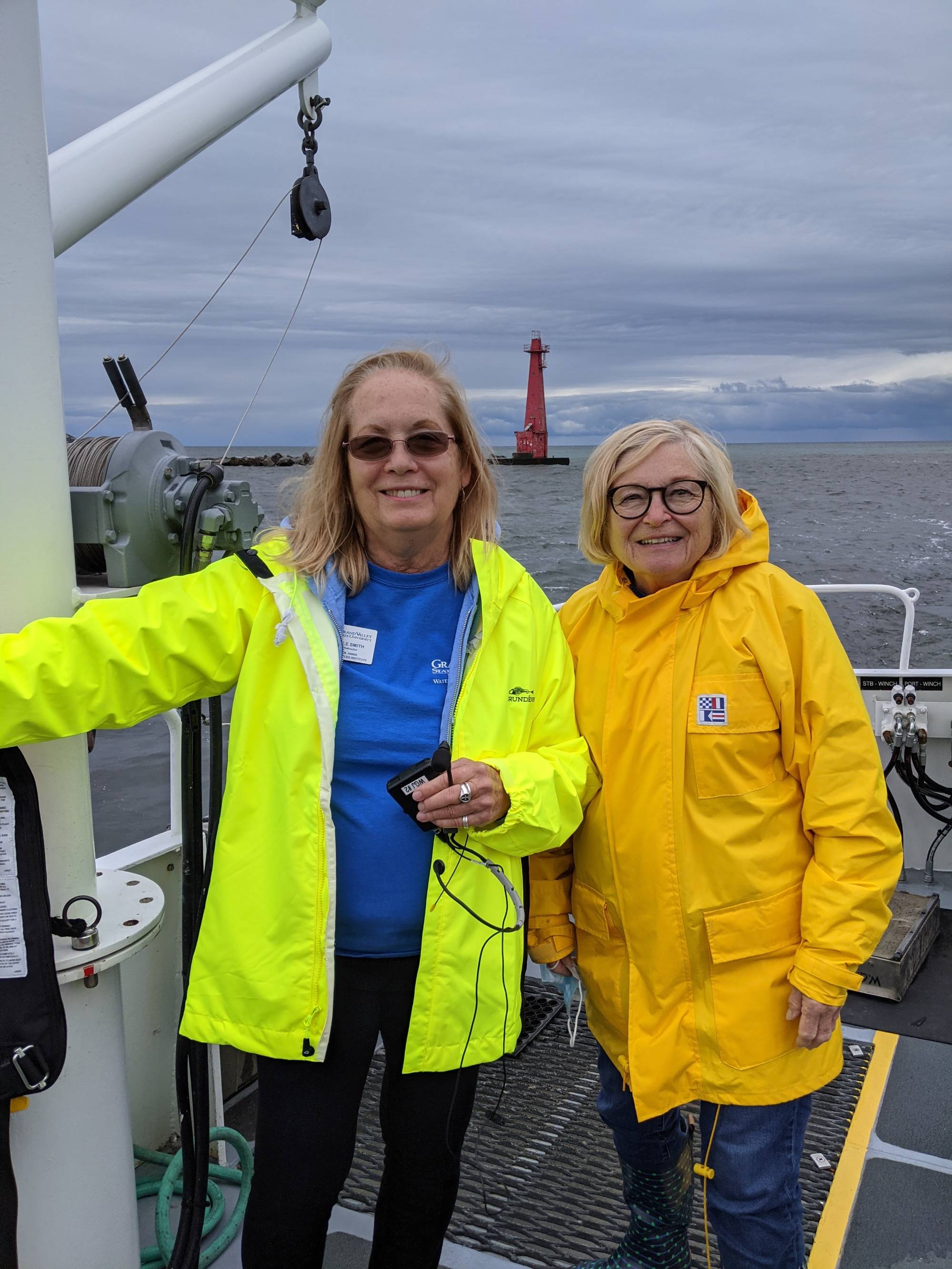 AWRI Research Vessel Instructors Michele Smith and Shirley McIntyre